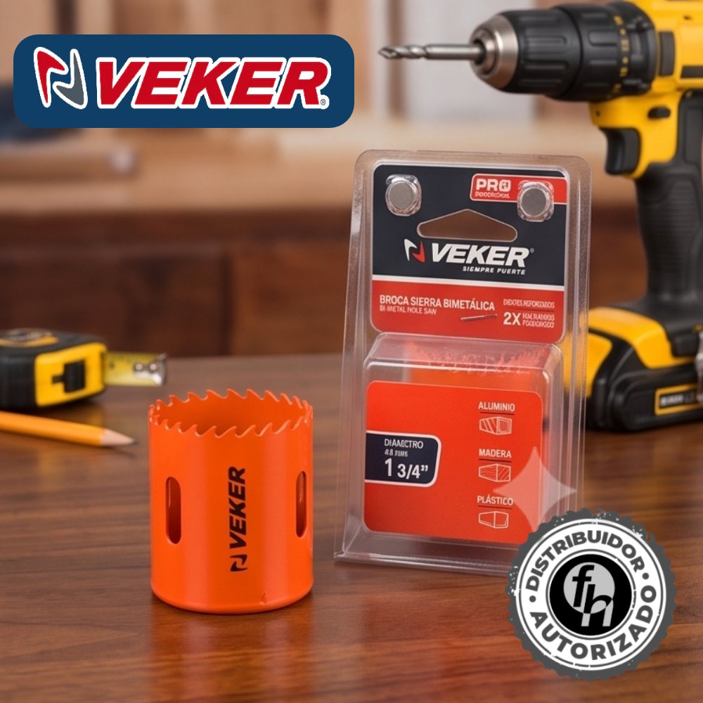 Brocasierra 1-3/4 Bimetálica (44mm) Para Madera Veker 12647