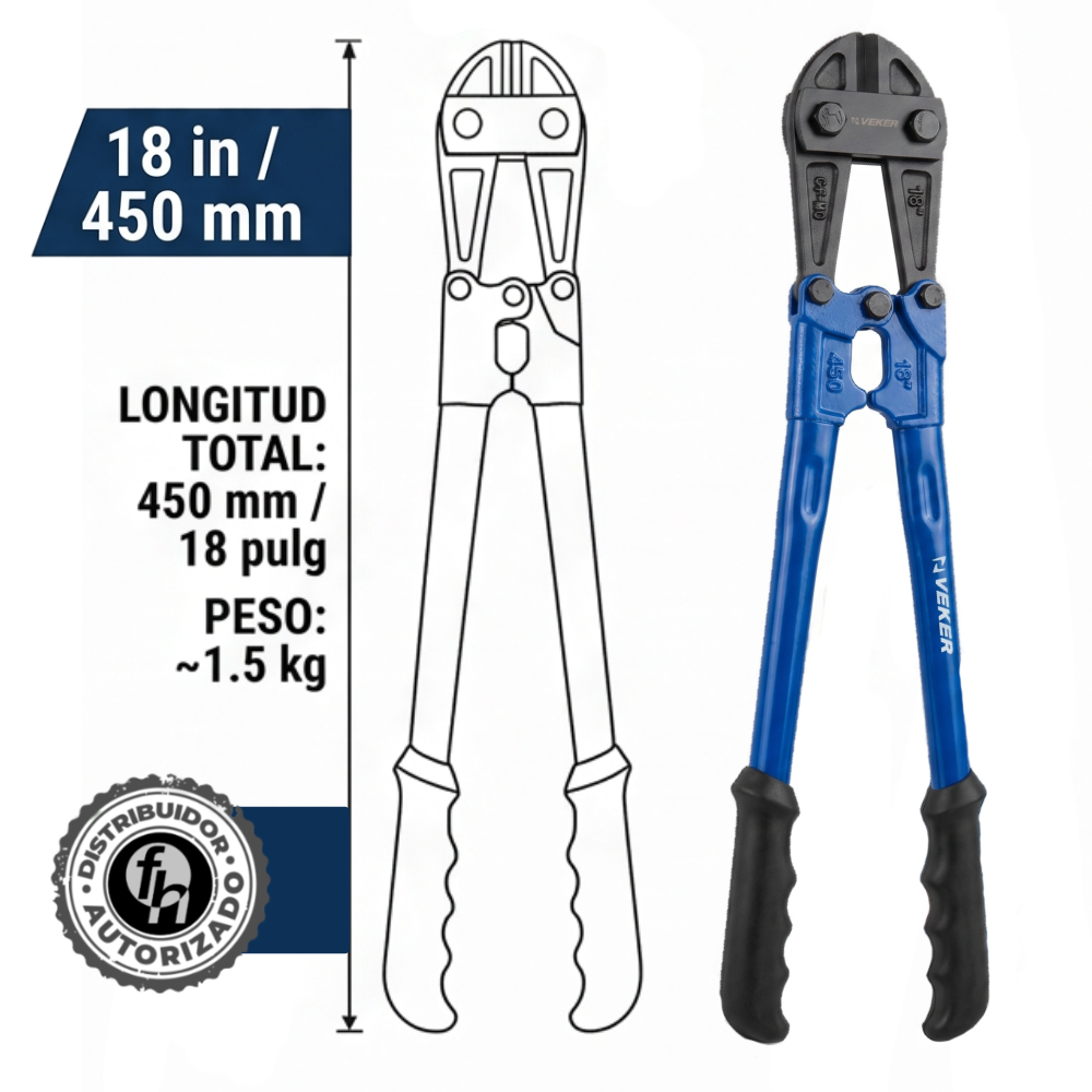 Cortaperno Cizalla Profesional 18pulg Uso Rudo Acero 12180