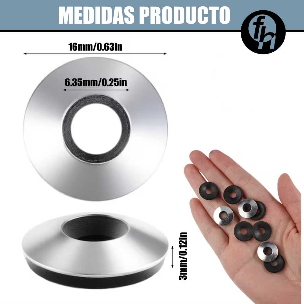 Arandela Rondana de Neopreno para Tornillo de Cabeza Hexagonal 1/4"x16 mm