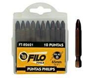 Puntas Tipo Phillips Cobre Ph2 Sencillas 2 1/2" 10 Piezas