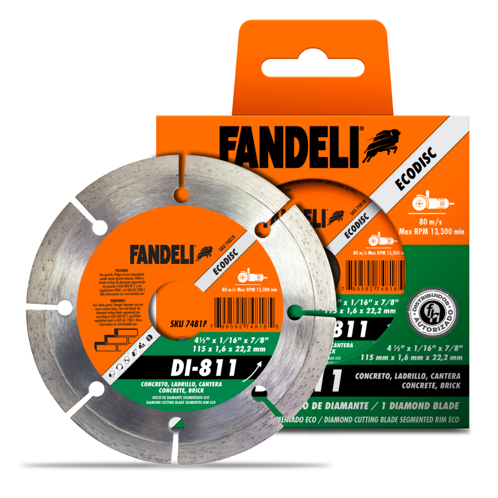 Disco Diamante Rin Segmentado 4-1/2'' Fandeli ECO DI-811