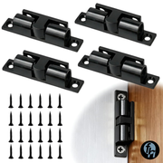 Resbalón Doble Bala Negro Grande 58mm Broche Para Puertas Con Tornillos