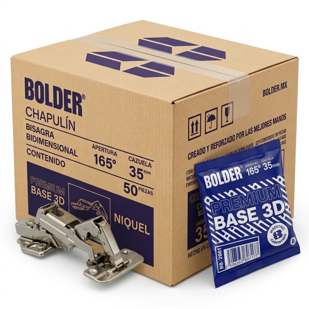 Bisagra Bidimensional Chapulín 165° Cierre Suave Base 3D Con Tornillos