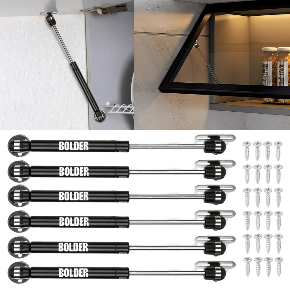Pistón Elevable De Gas Amortiguador Para Puerta Plegable Negro Mate