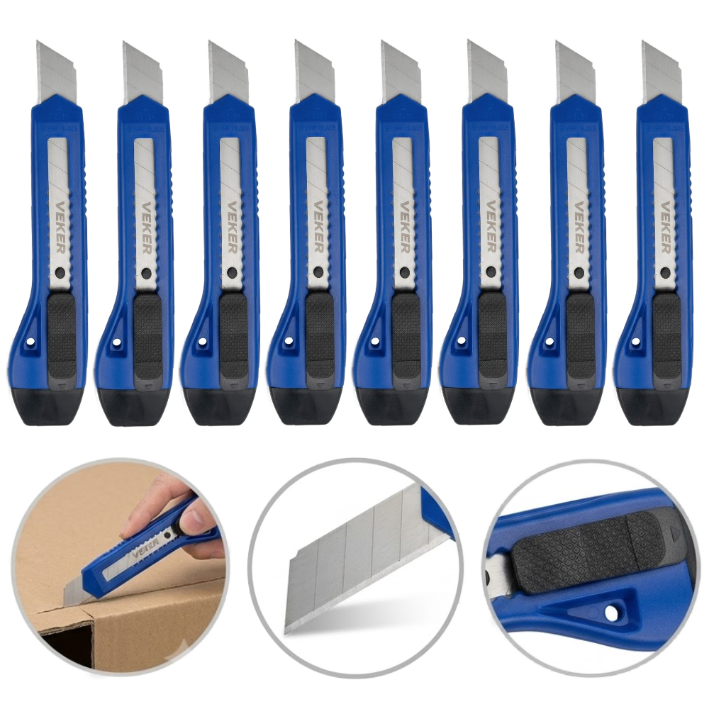 8pz Cutter Navaja Retractil Segmentada 18mm Económico 12200