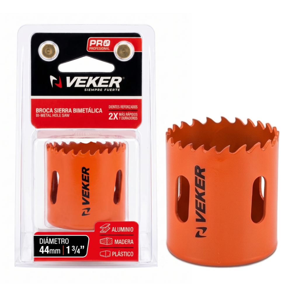 Brocasierra 1-3/4 Bimetálica (44mm) Para Madera Veker 12647