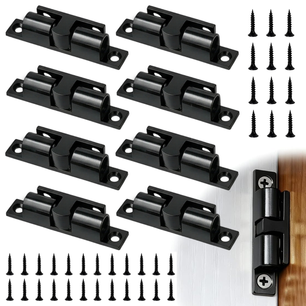Resbalón Doble Bala Negro Chico 42mm Broche Para Puertas Con Tornillos