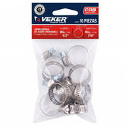Mini Abrazadera Reforzada 12583 Acero Inox 1/2 - 7/8 Veker 10pzas