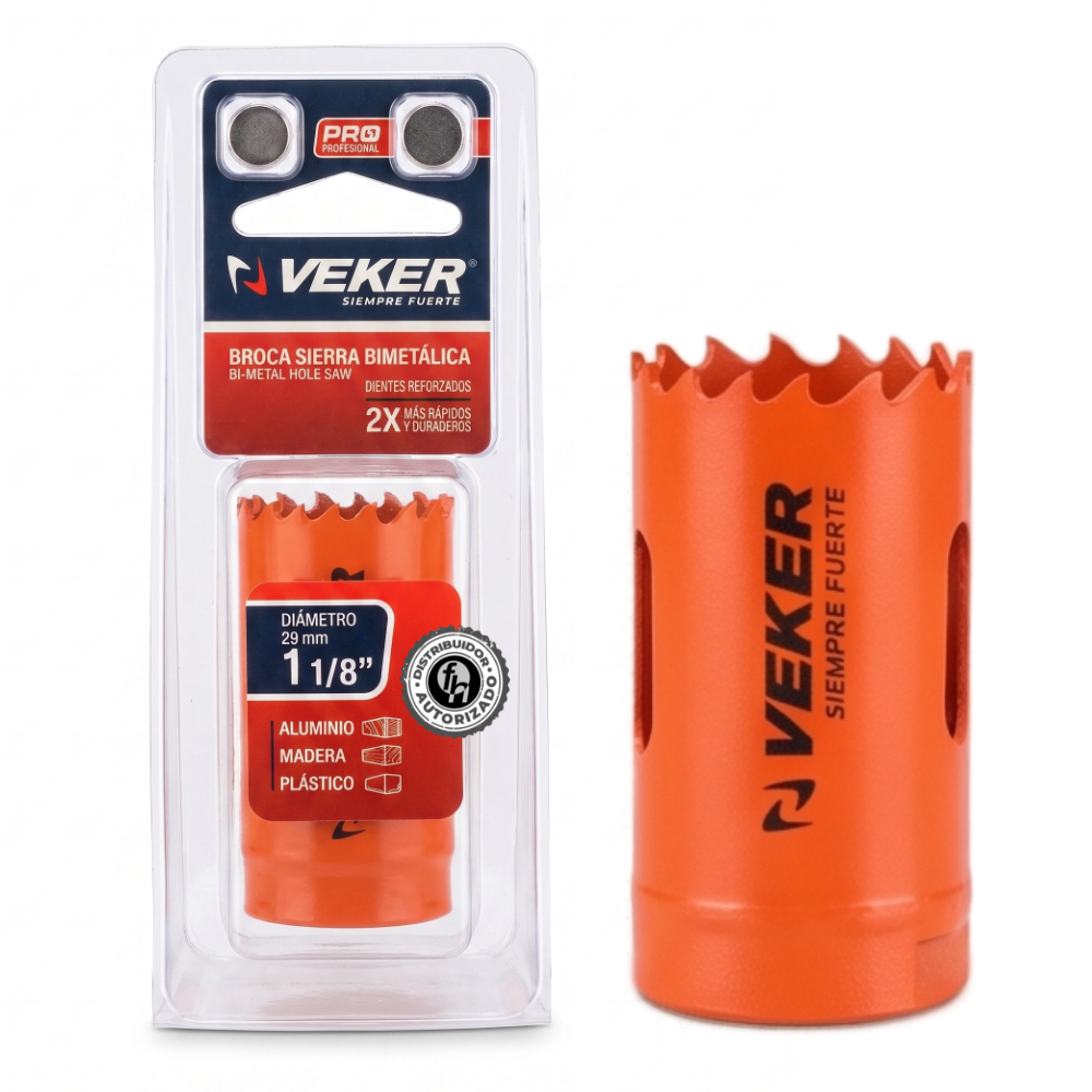 Brocasierra 1-1/8 Bimetálica (29mm) Para Madera Veker 12644