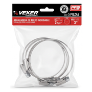 Abrazadera Reforzada Acero Inoxidable 57 - 76 mm (5 piezas) Veker 12596