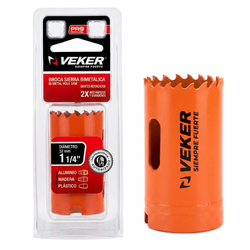 Brocasierra 1-1/4 Bimetálica (32mm) Para Madera Veker 12645