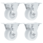 Rodaja Plana Pesada Fija De Plástico Blanco 4 Piezas