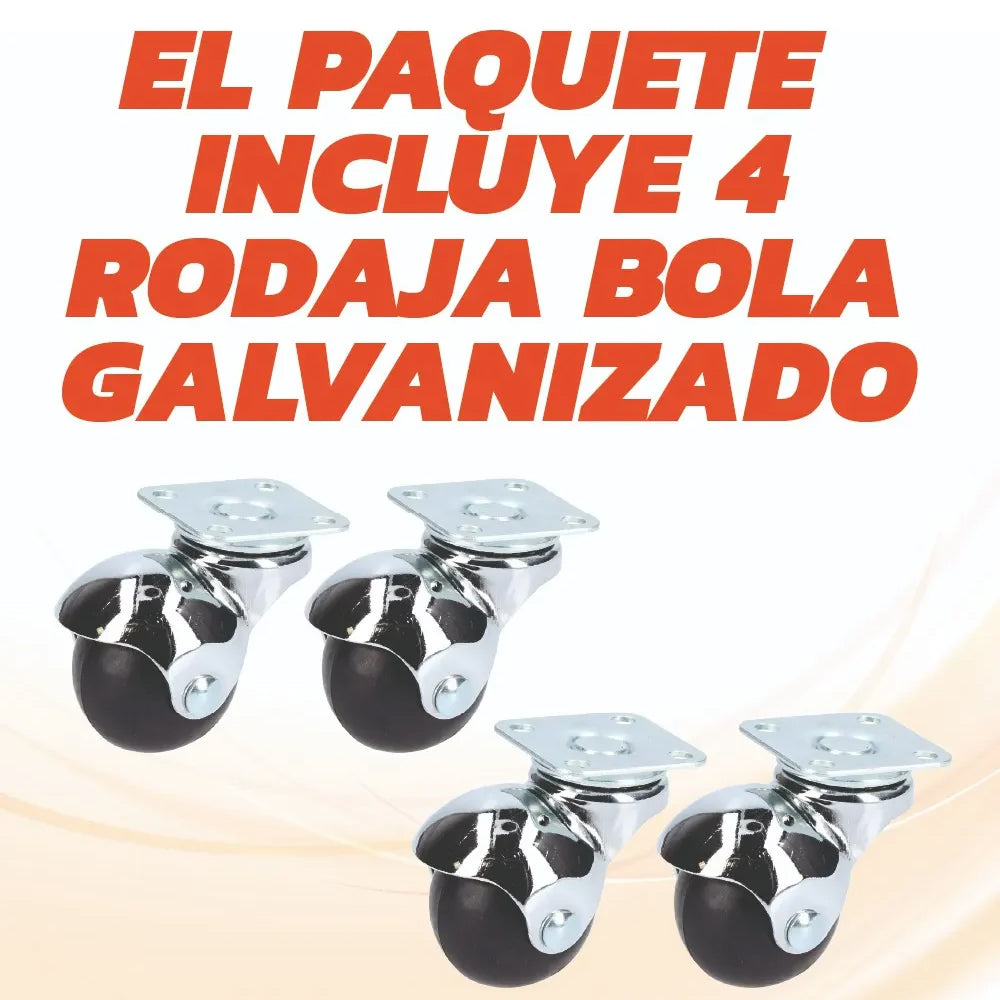 Rodaja Bola Giratoria 50 mm Con Placa Tycon