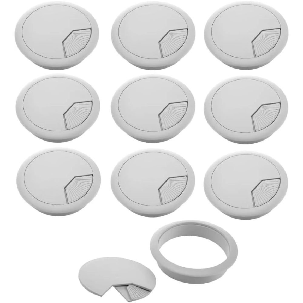 Pasacables Organizador de Cables Escritorio Color Gris Diámetro 60 mm
