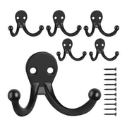 Gancho Perchero Doble Para Pared Negro Mate Handy Home