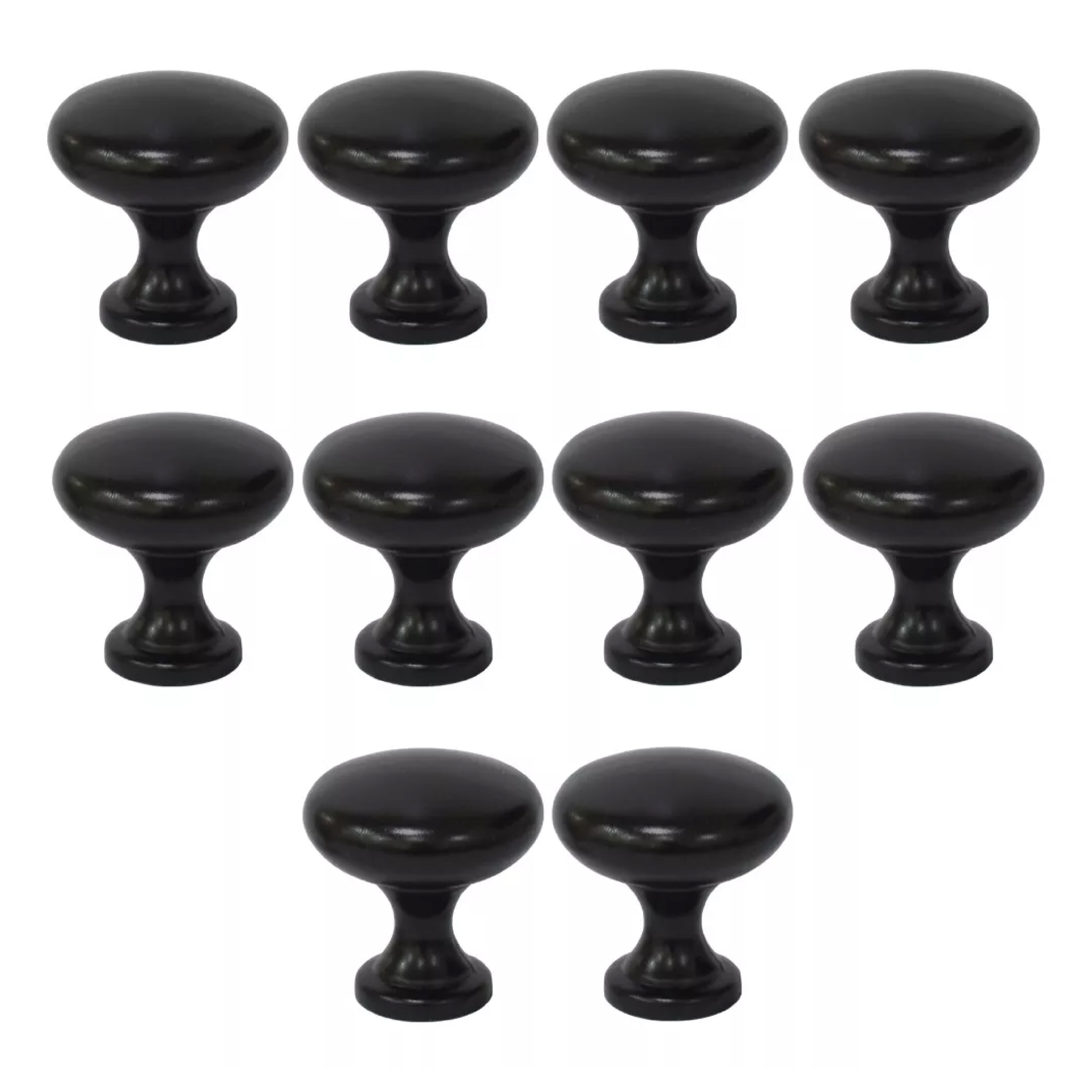 Jaladera De Botón Praga Negro Mate Handy Home