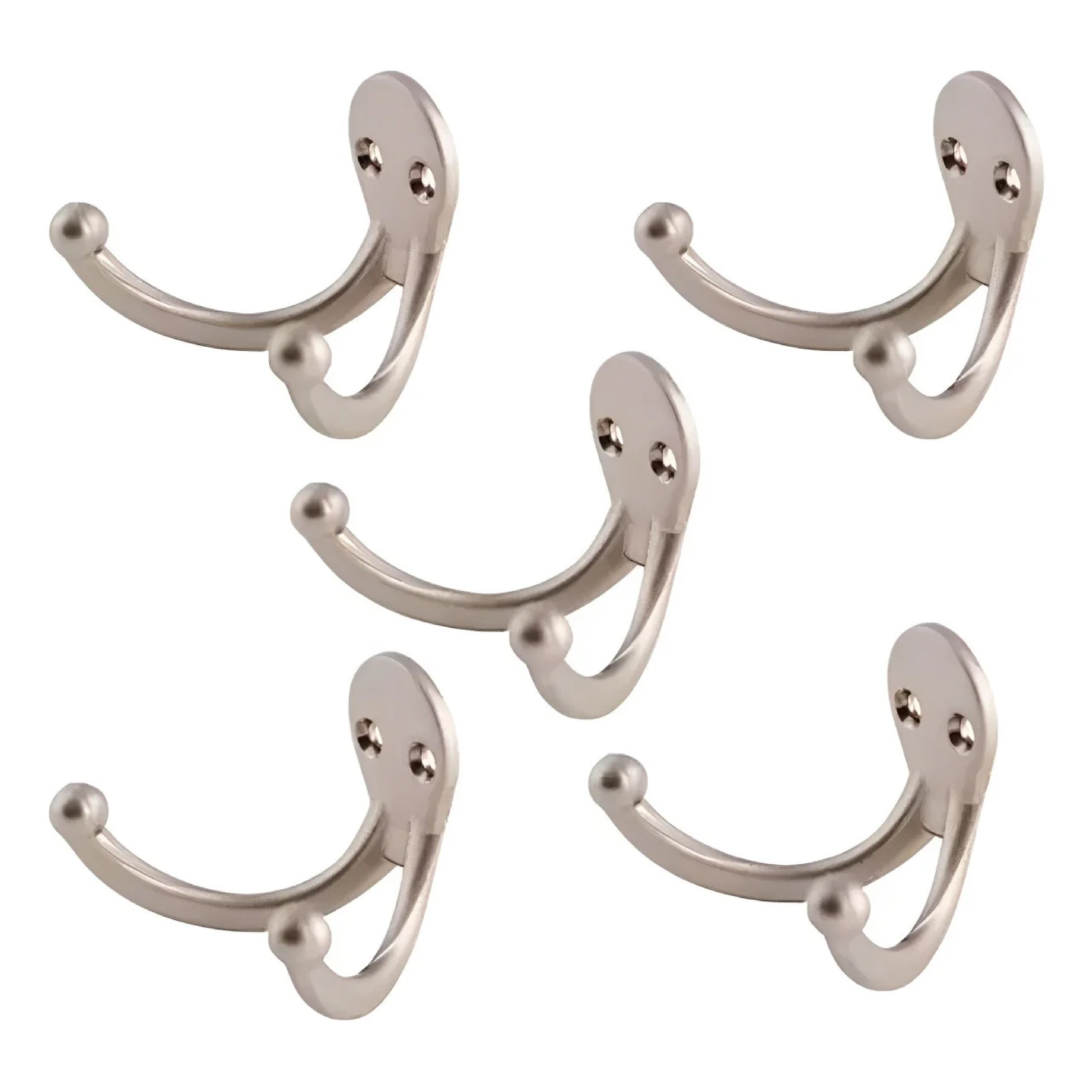 Gancho Perchero Doble Para Pared Níquel Satinado Handy Home