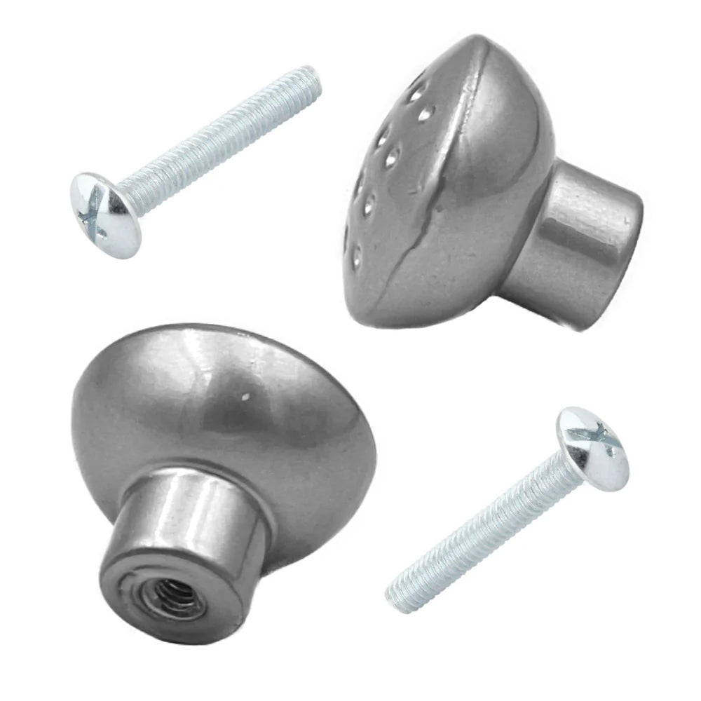 Botón Cromo Satinado Con Tornillo 7538 27 mm