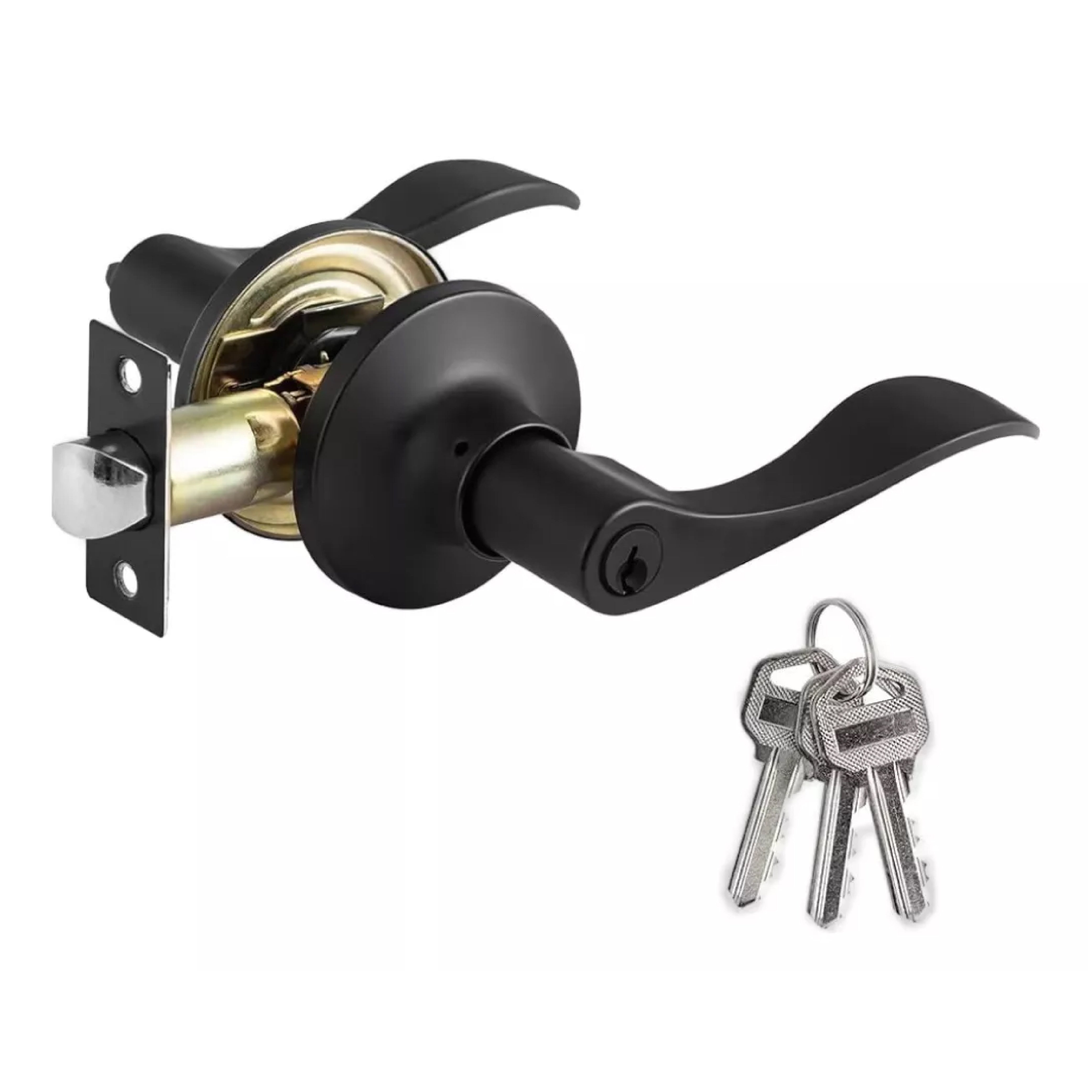 Cerradura Mercurio Negro Mate Puerta Recámara 5822 Dexter