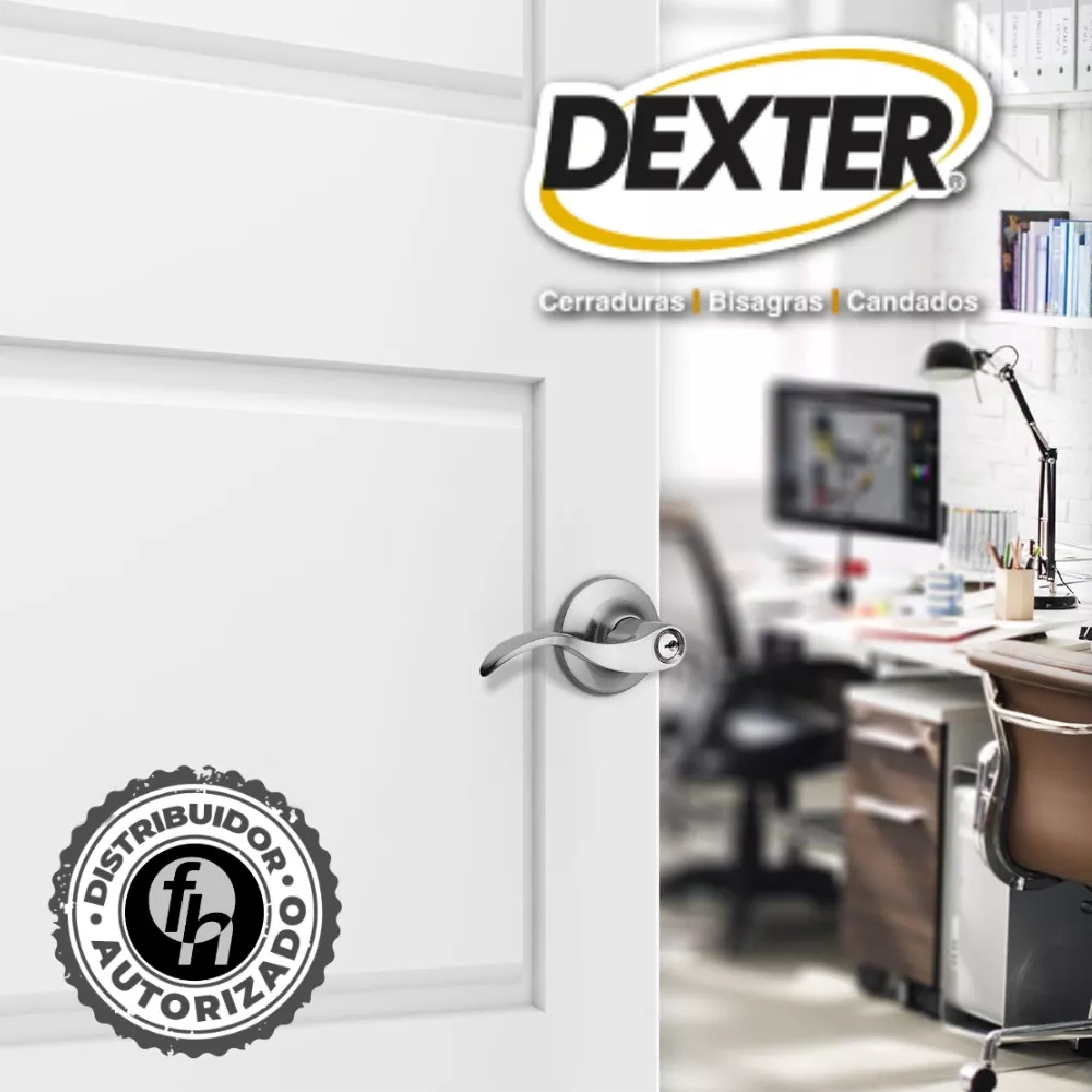Cerradura Mercurio Níquel Satinado Puerta Recámara 5820 Dexter