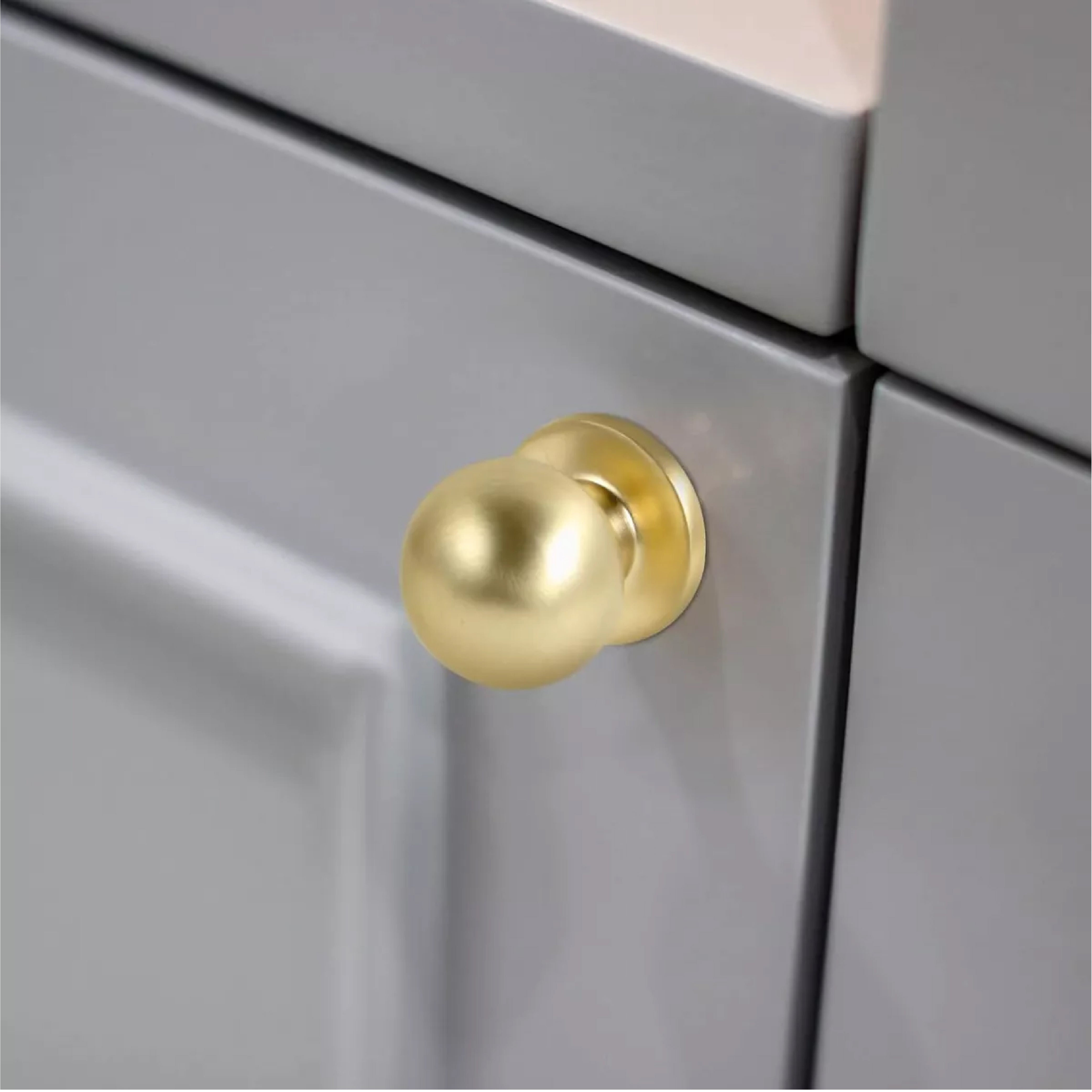 Jaladera De Botón Esfera Latón Brillante Con Tornillos