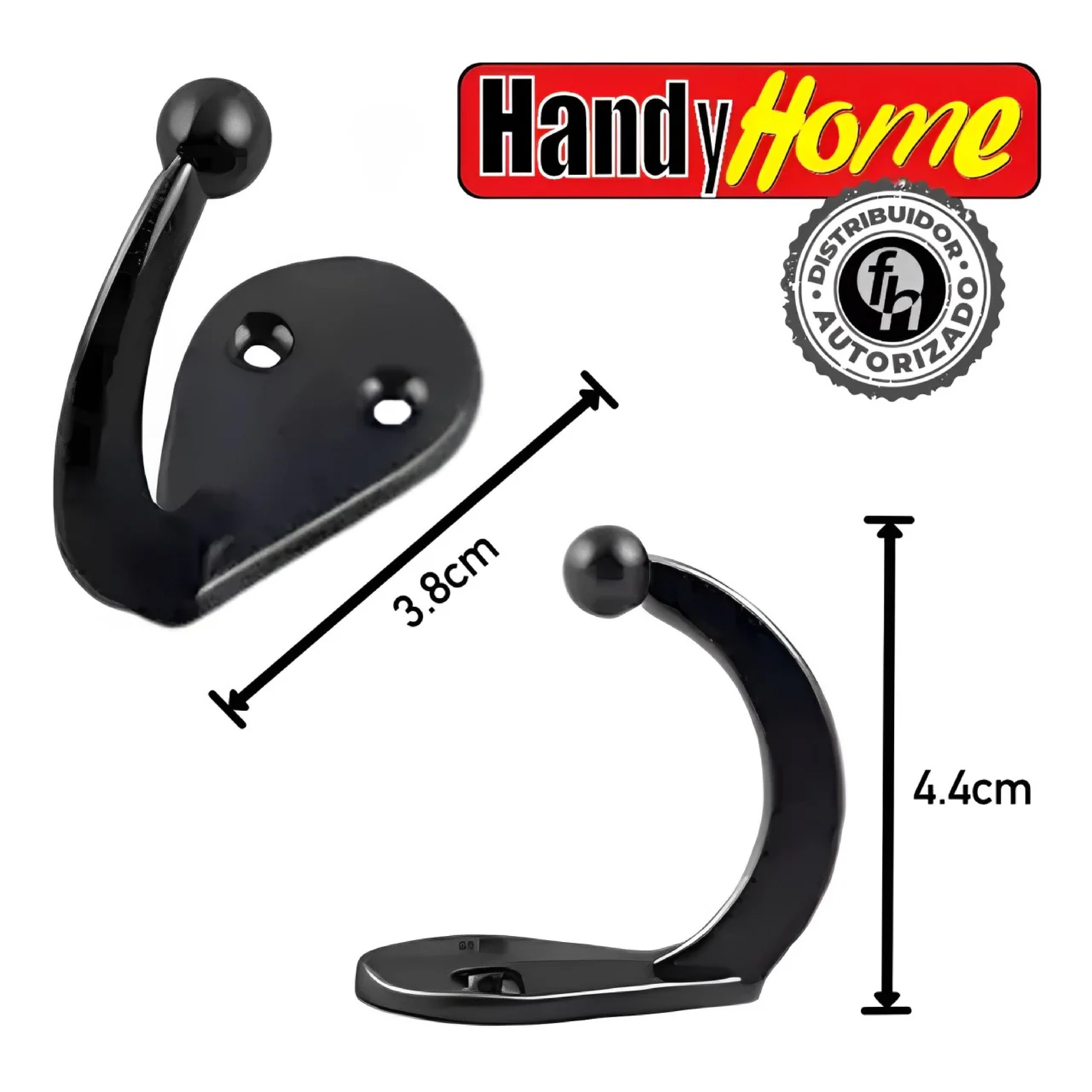 Gancho Perchero Sencillo Para Pared Negro Mate Handy Home