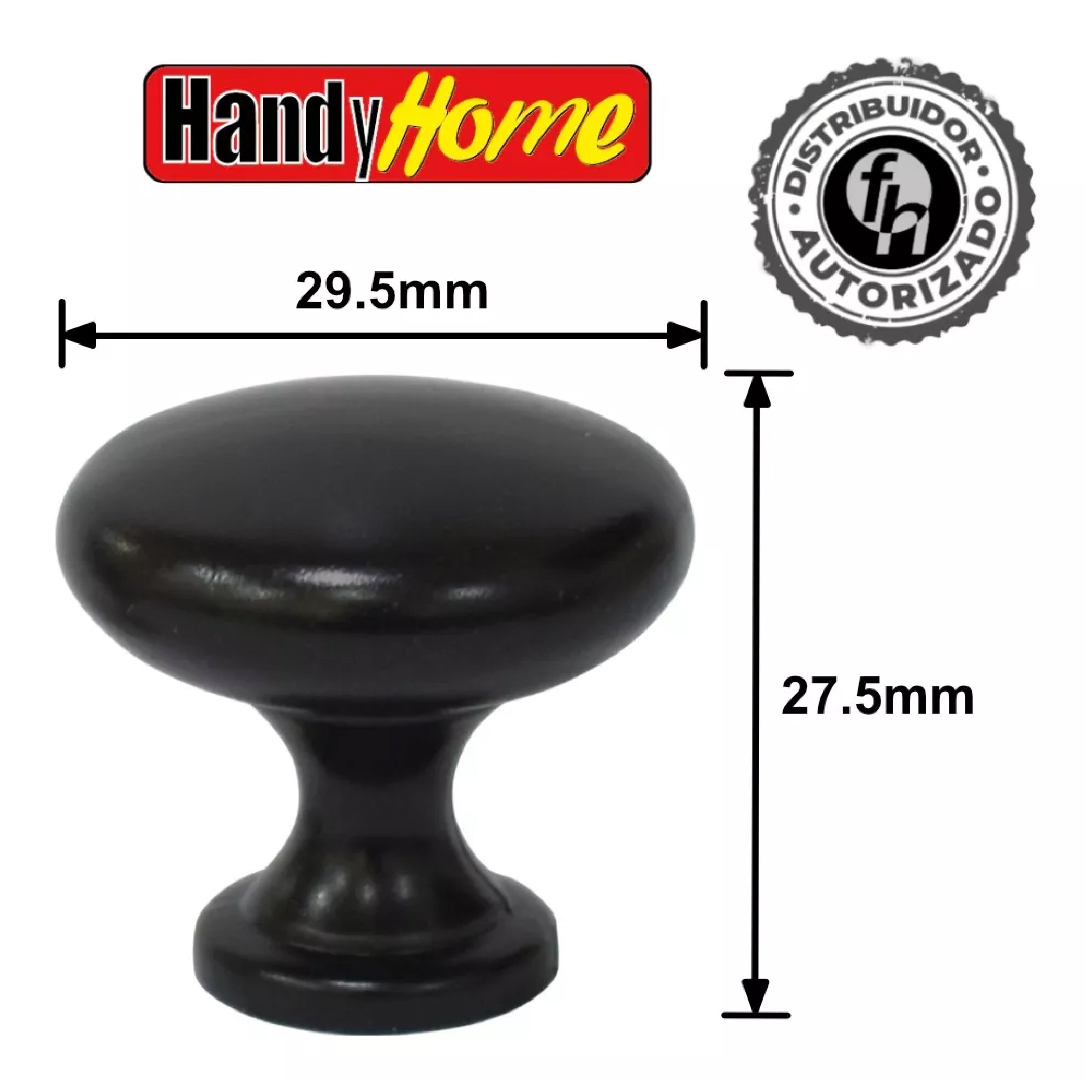 Jaladera De Botón Praga Negro Mate Handy Home