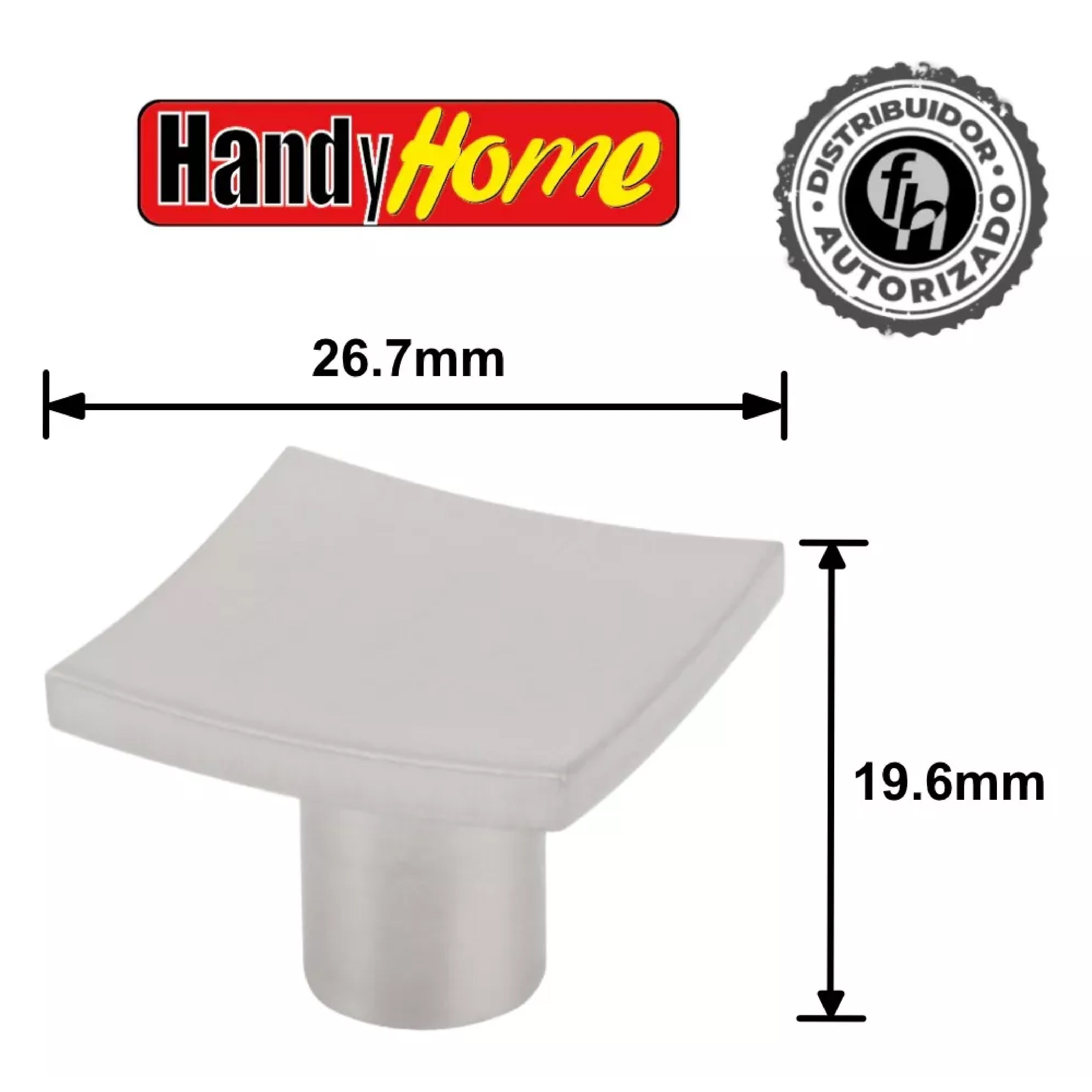 Jaladera De Botón Níquel Satinado Gante Handy Home