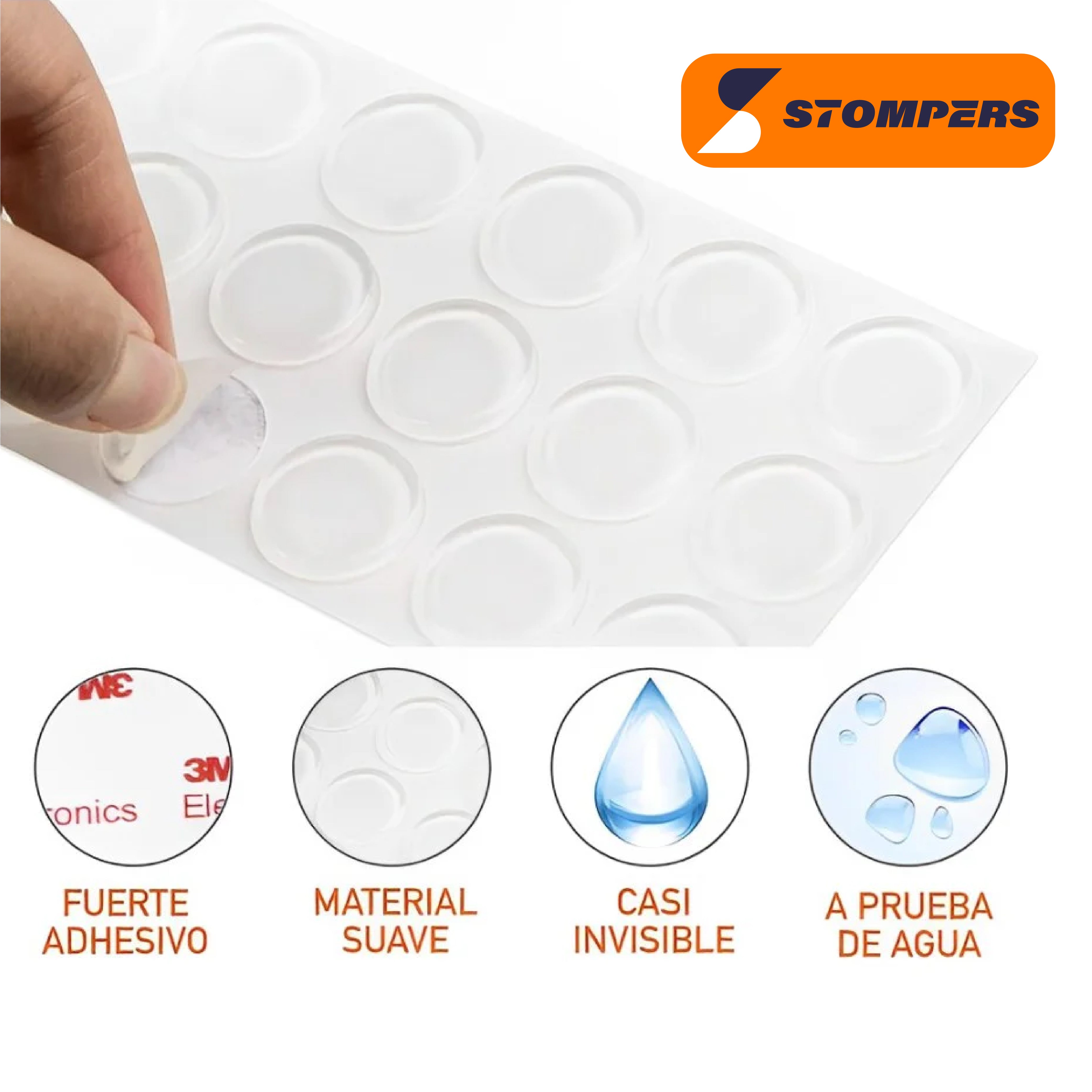 Tope Protector Silicona Adhesivo Redondo S8 Antigolpe