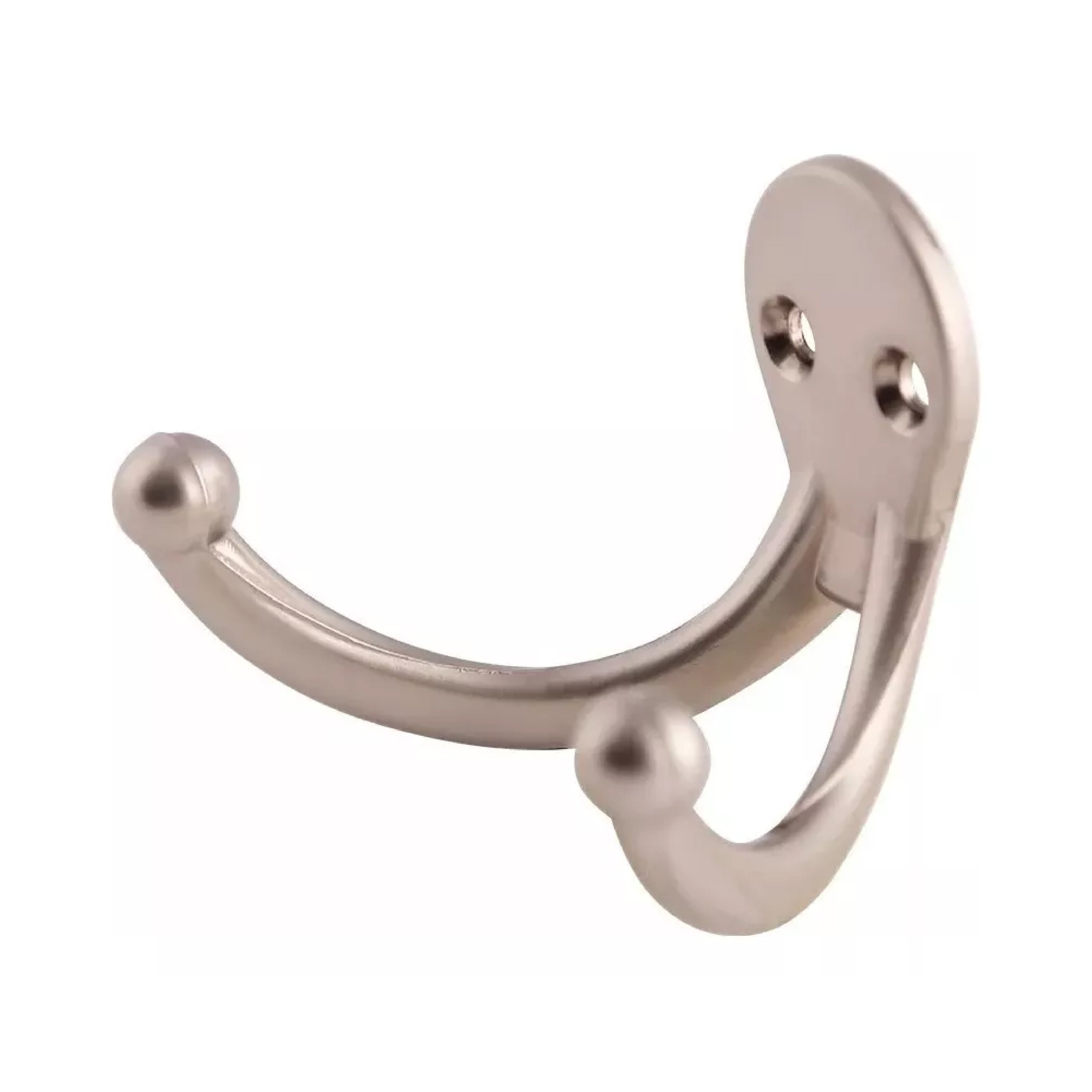 Gancho Perchero Doble Para Pared Níquel Satinado Handy Home