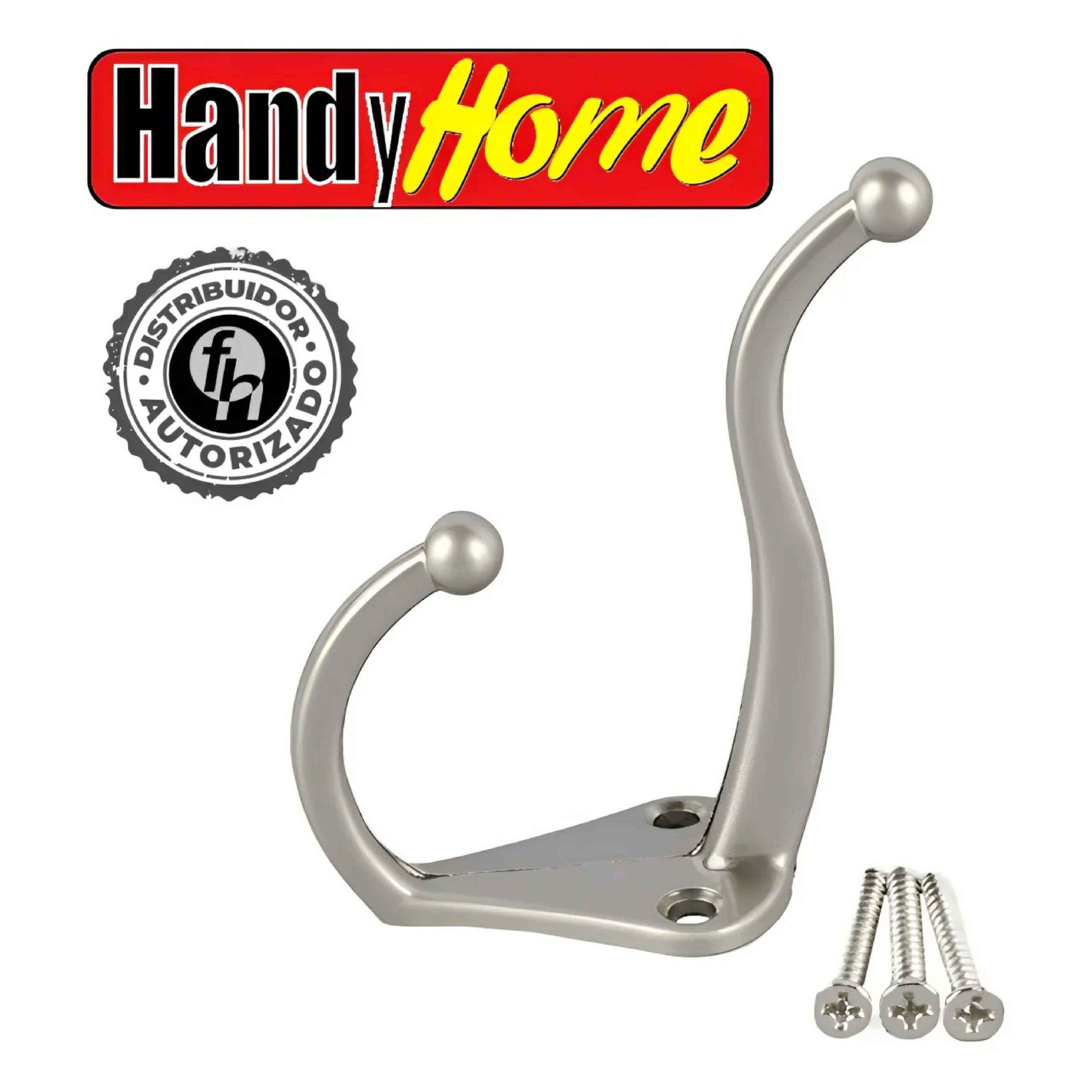 Gancho Perchero Largo y Corto Níquel Satinado Handy Home