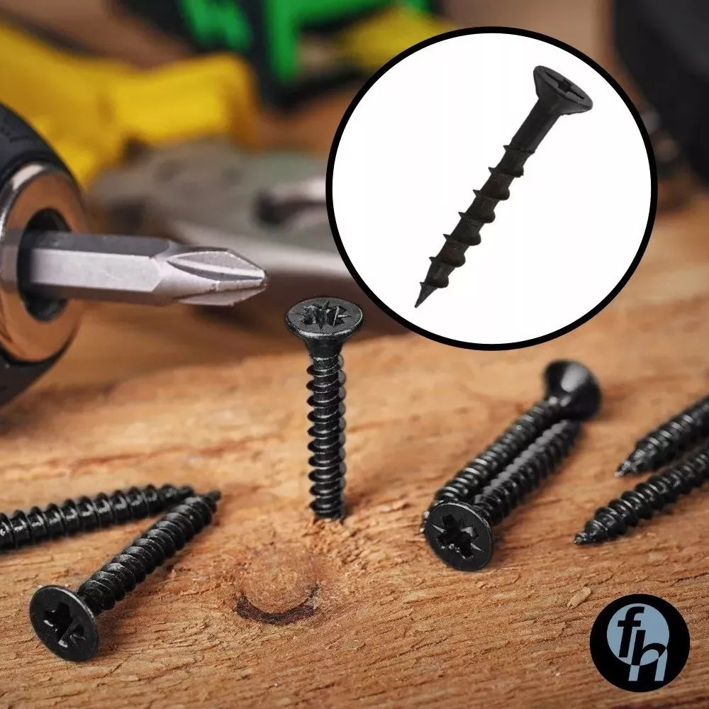 Tornillo Para Madera Aglomerado Negro 10x1 1/2'' Cruz Plana