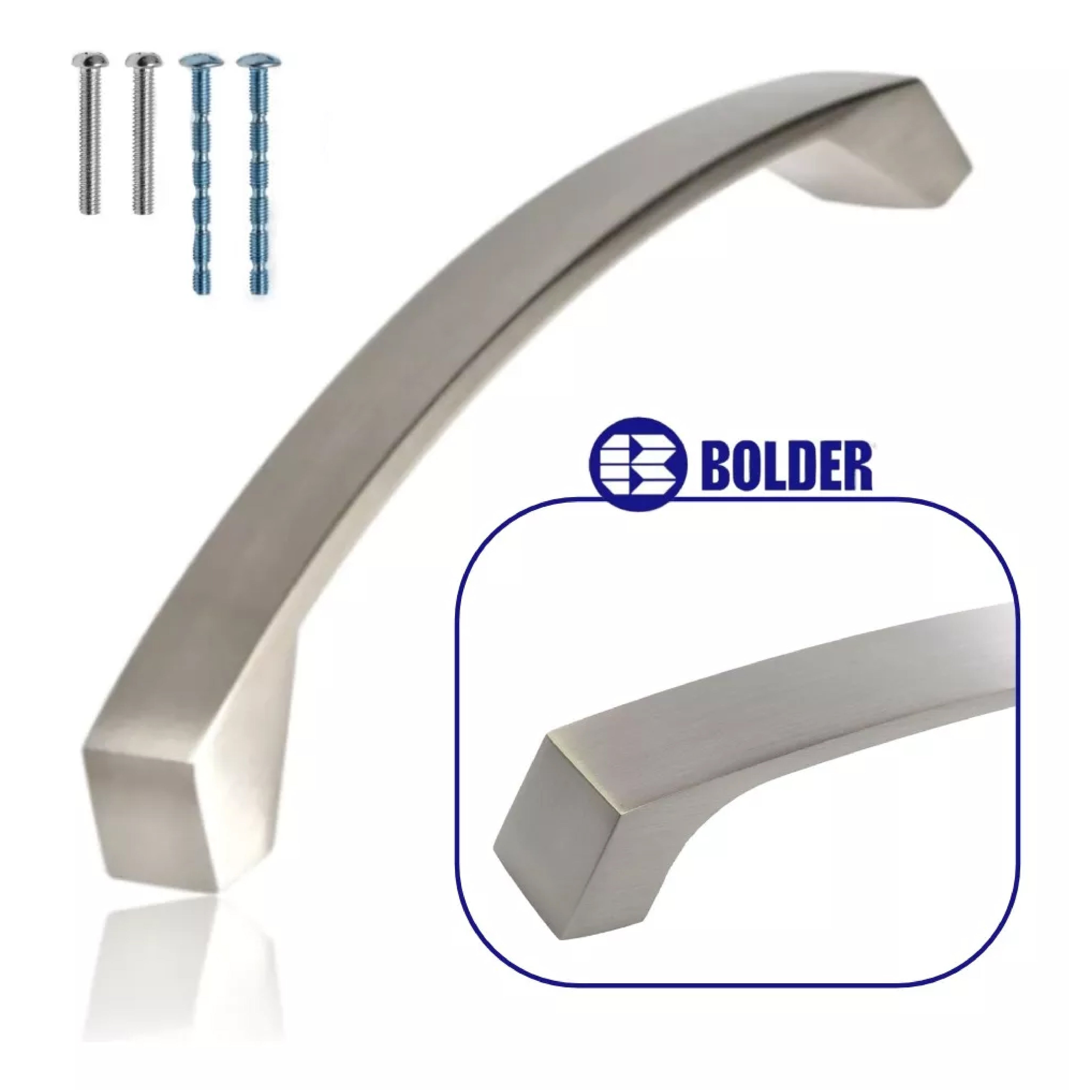 Jaladera Para Muebles Modelo "N" Níquel Satinado Con Tornillos