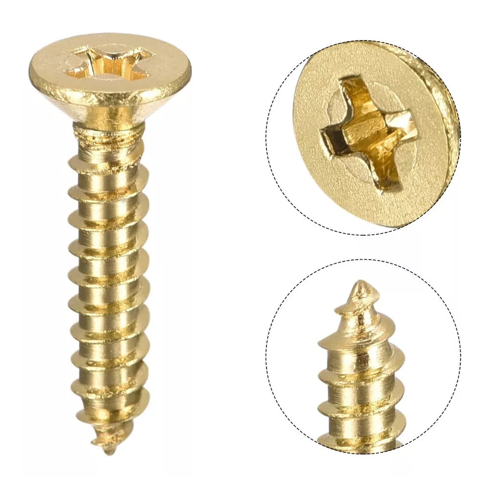 Tornillo Latonado Cabeza Phillips Cruz Plana Para Madera Aglomerado
