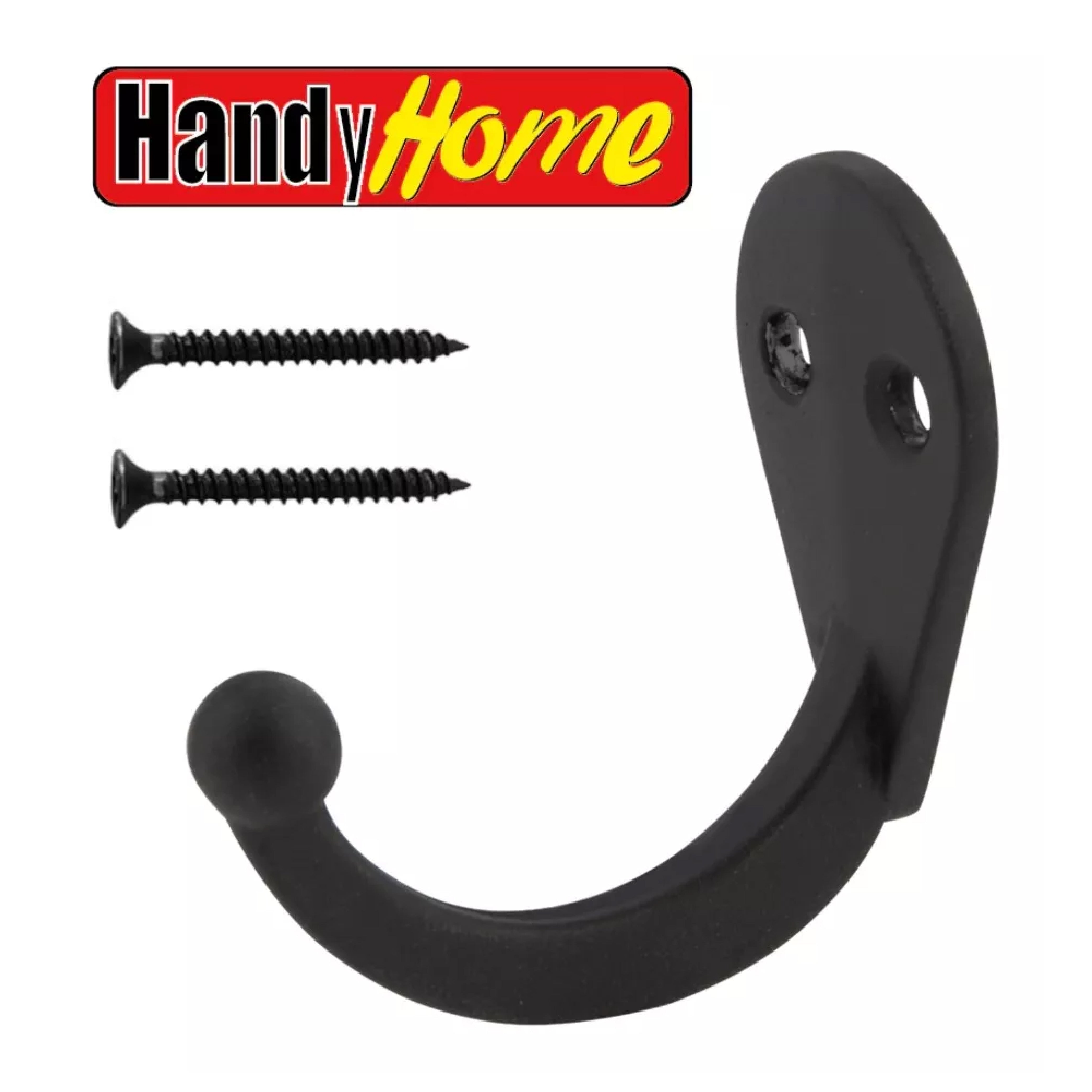 Gancho Perchero Sencillo Para Pared Negro Mate Handy Home