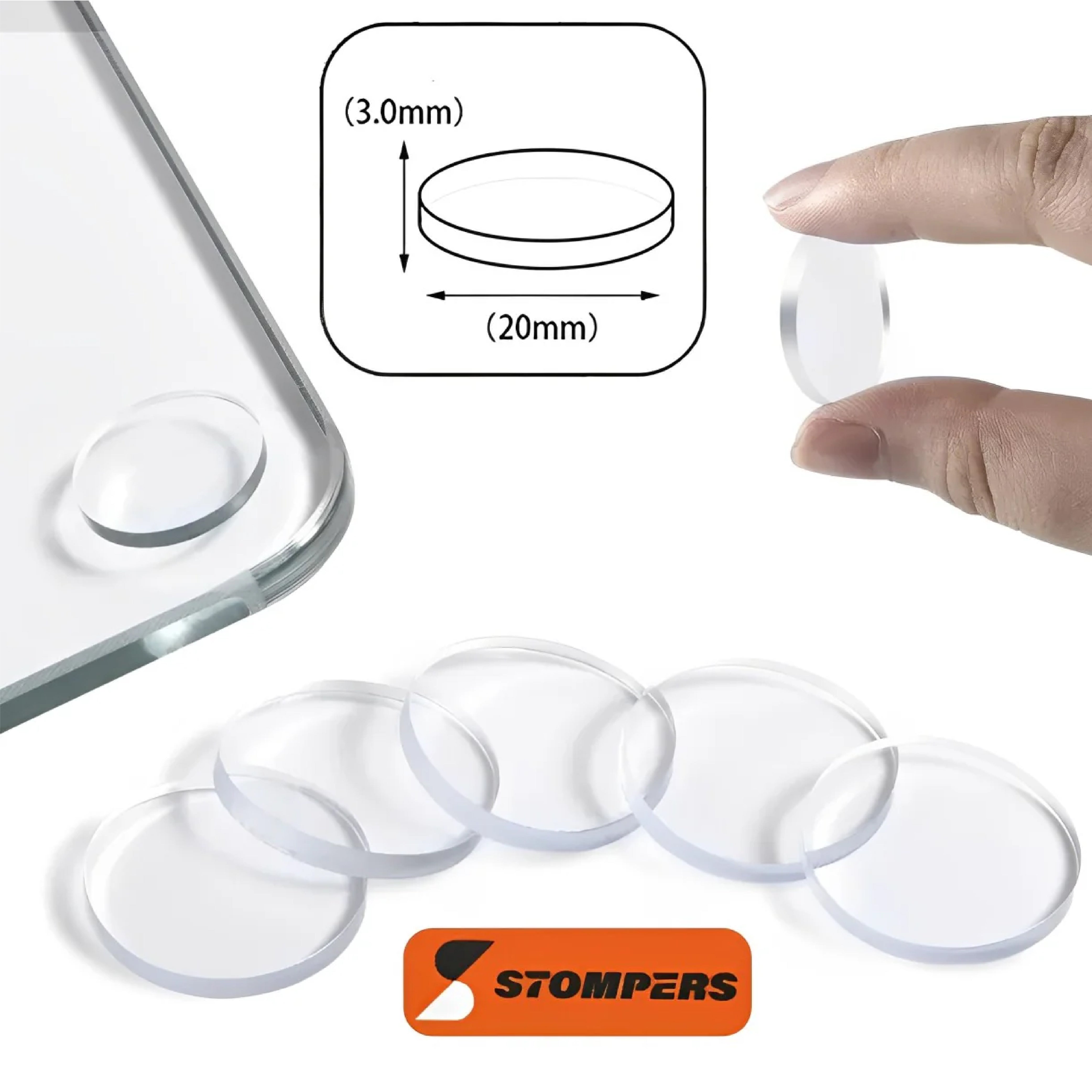 Tope Protector Silicona Adhesivo Redondo S8 Antigolpe