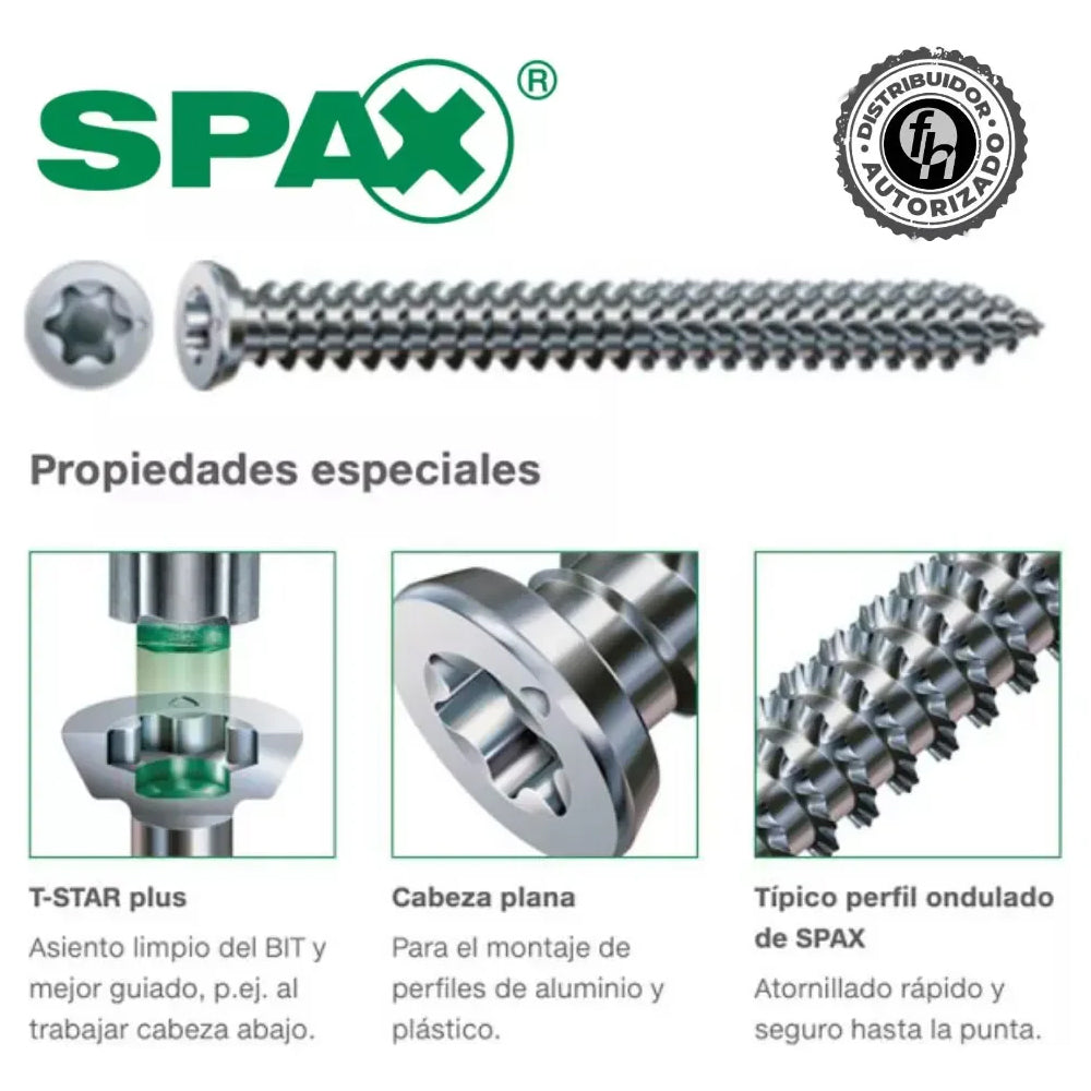 Tornillos Spax R-A Concreto 7.5x210 mm No Necesita Taquete