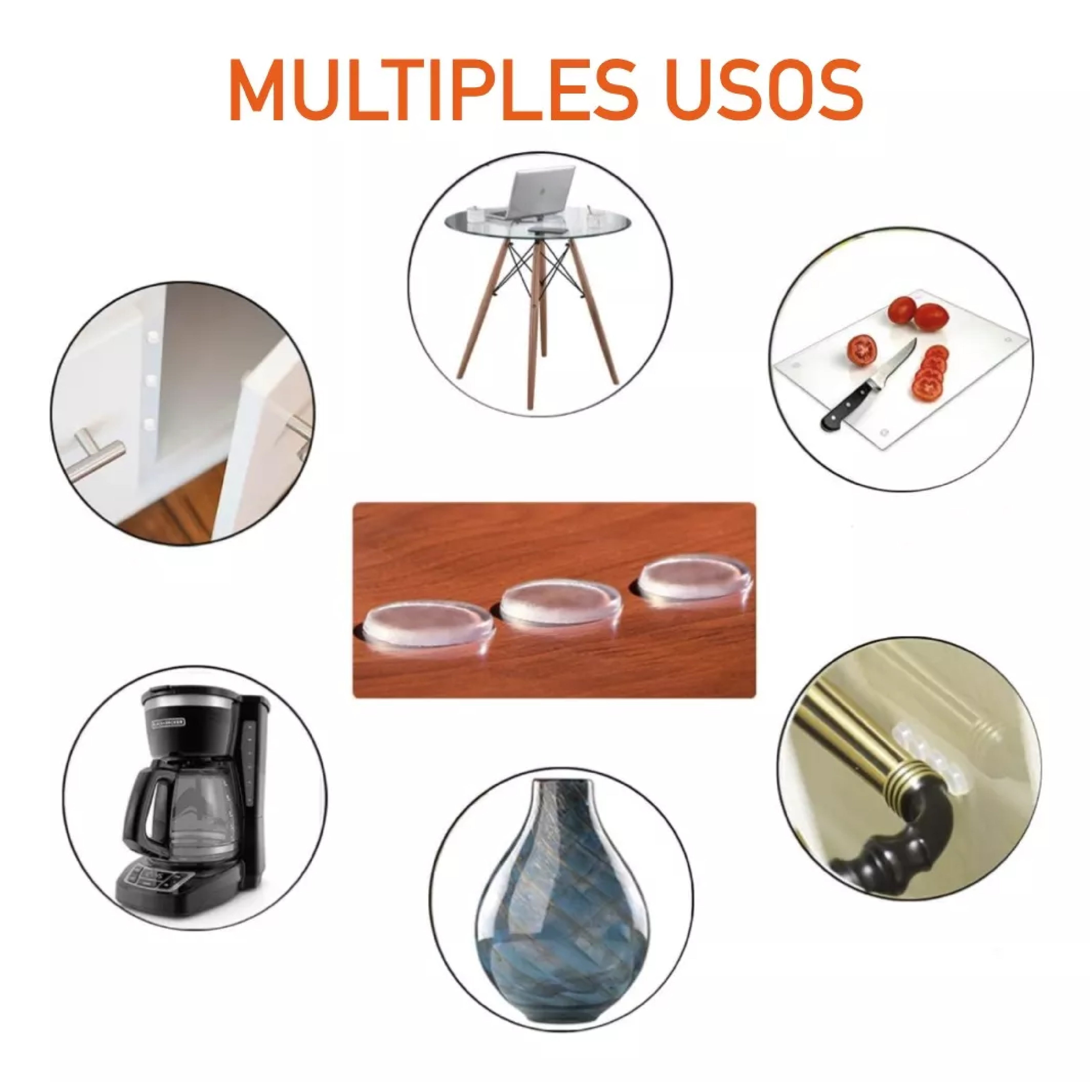 Tope Protector Silicona Adhesivo Redondo S8 Antigolpe