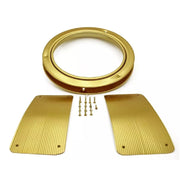 Mirilla De Aluminio Latón Brillante 30 cm Con Placa Para Puerta De Cocina