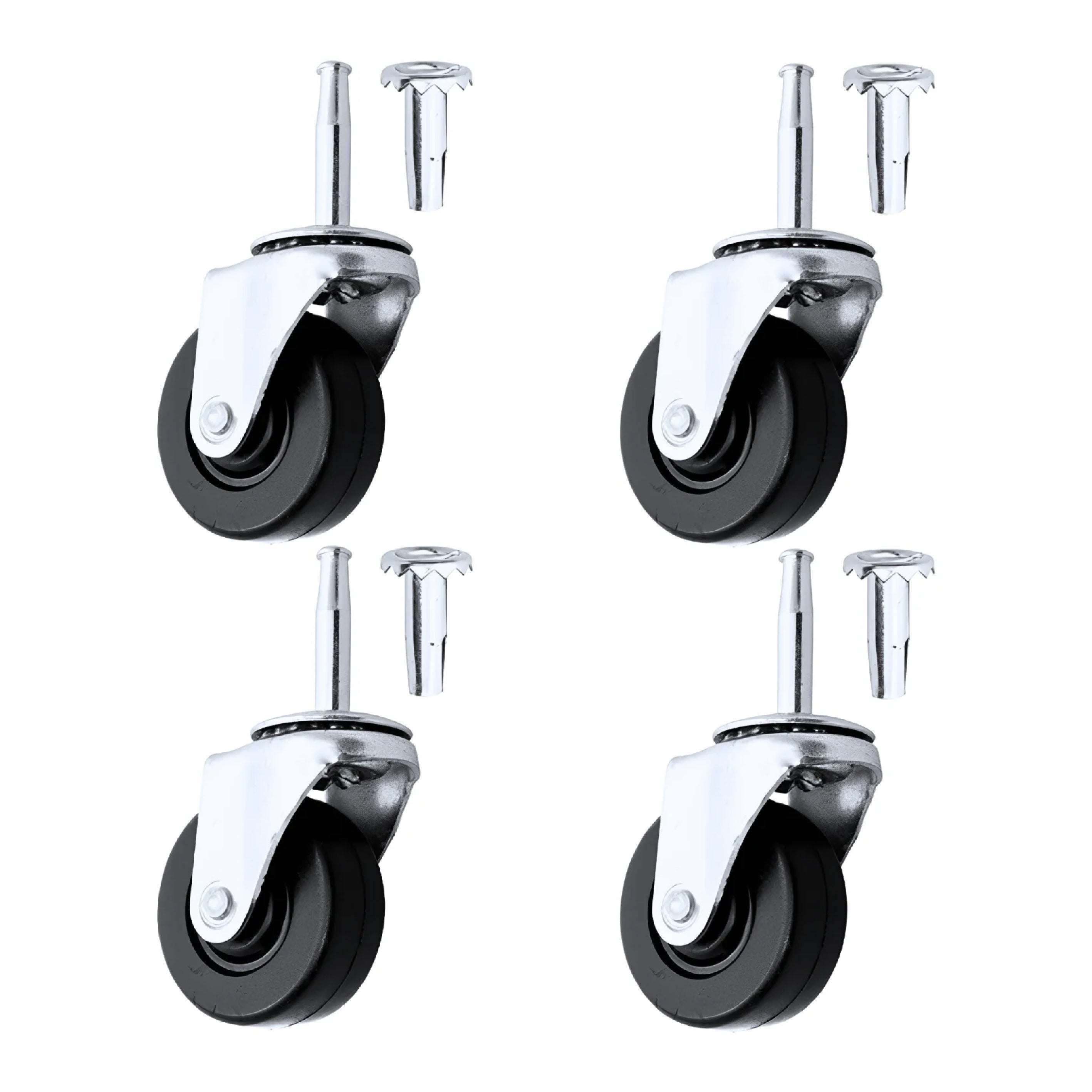 Rodaja Plana Giratoria Con Espiga Galvanizada 4 Piezas