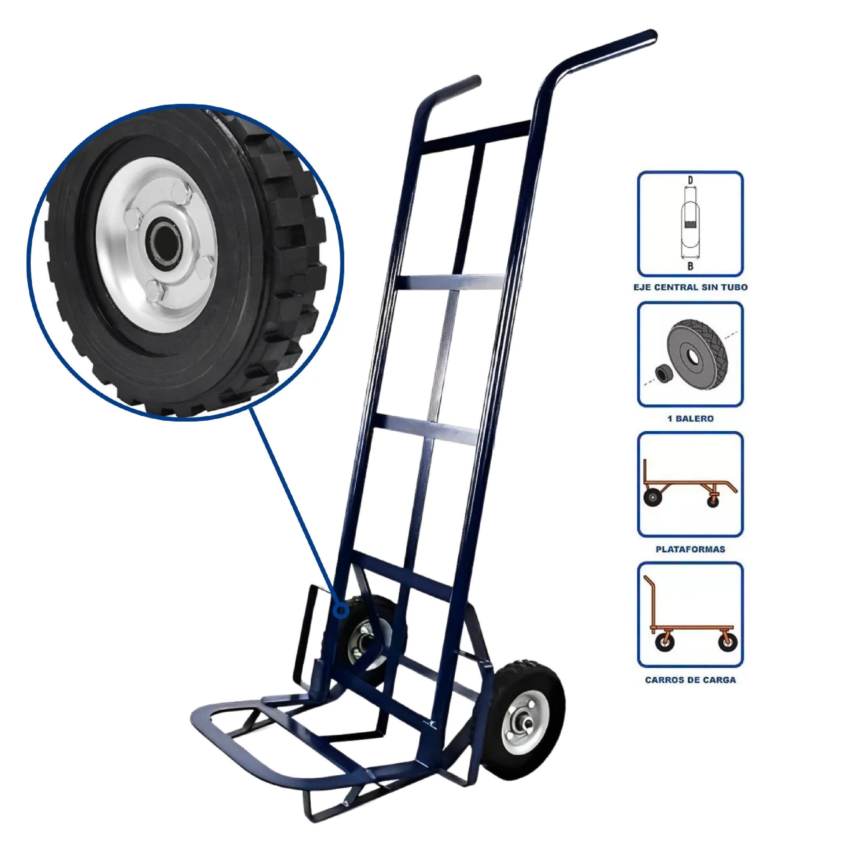 Rueda Para Diablo De Vinil Con 1 Balero y Rin De Lámina