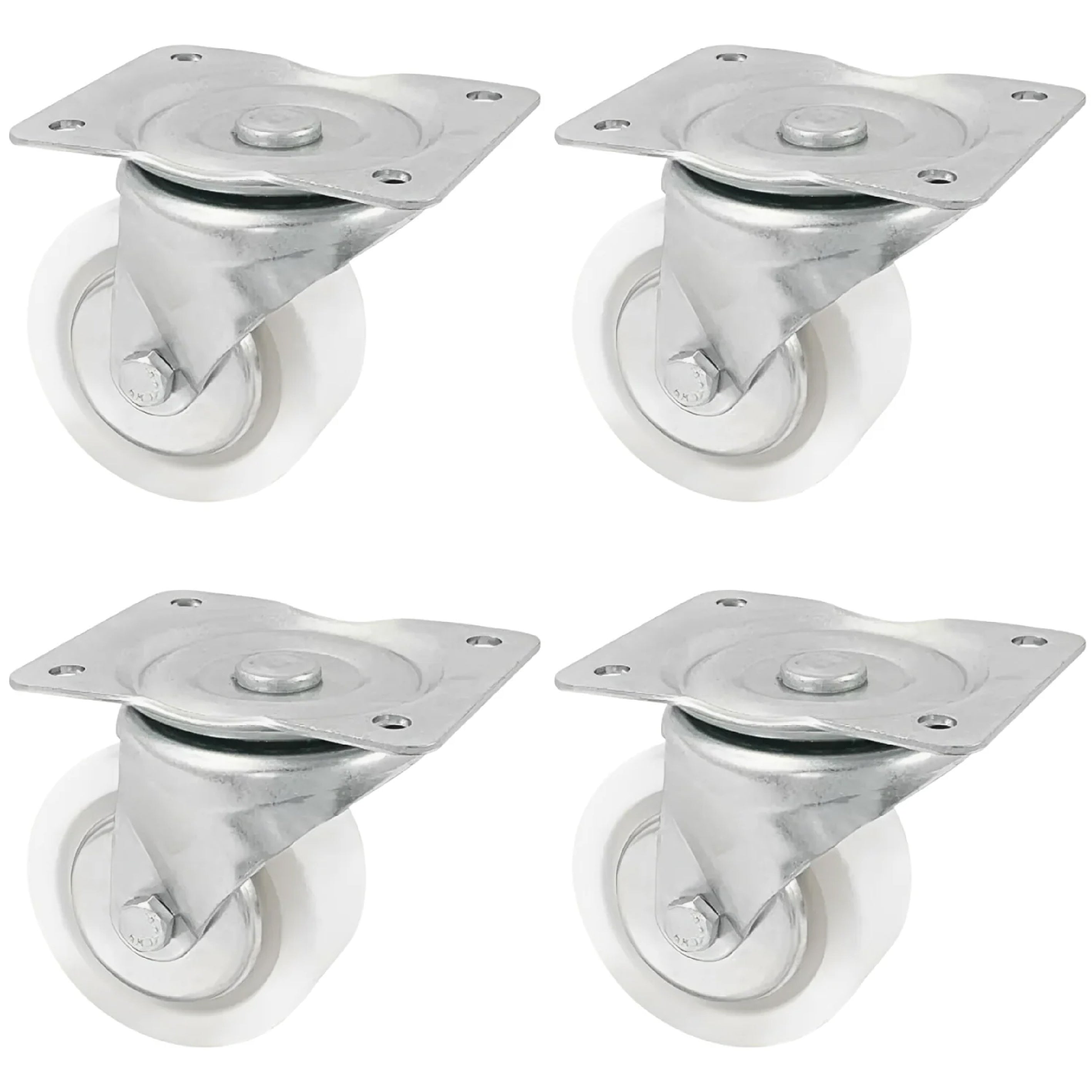 Rodaja Giratoria Industrial Rueda Polietileno Blanca