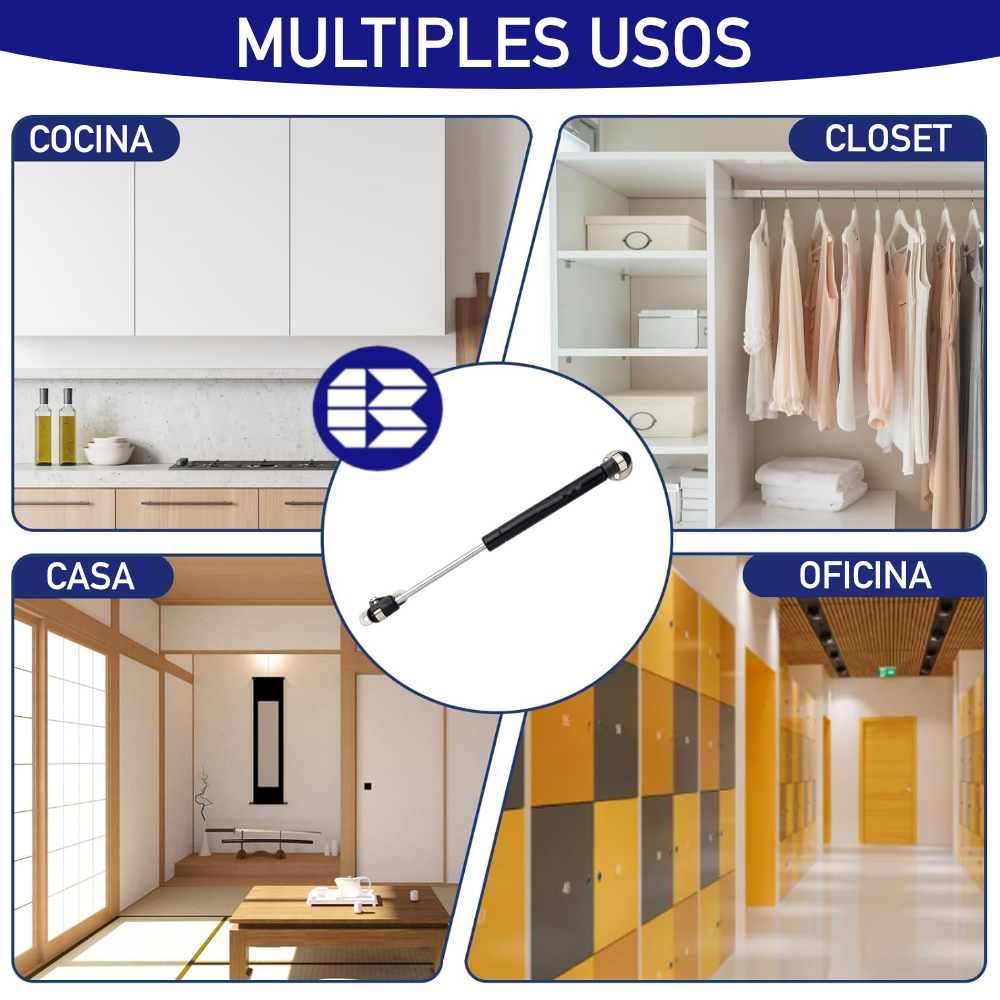 Pistón Elevable De Gas Amortiguador Para Puerta Plegable Negro Mate