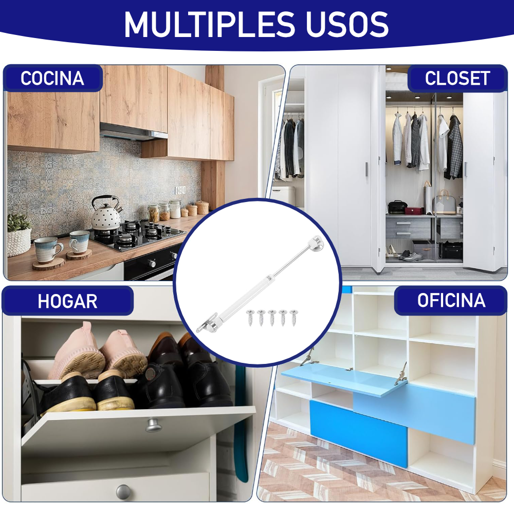 Pistón Elevable De Gas Amortiguador Para Puerta Plegable Blanco Mate