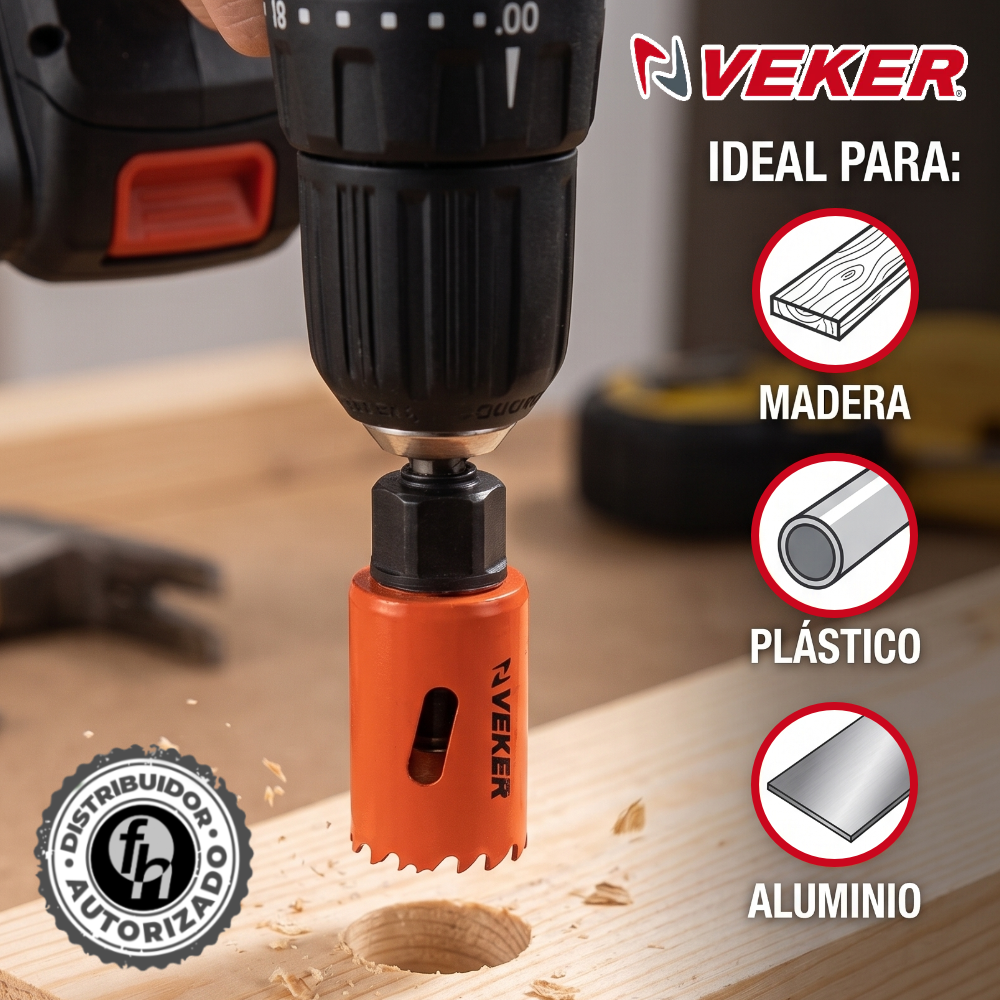 Brocasierra 3/4 Bimetálica (19mm) Para Madera Veker 12641