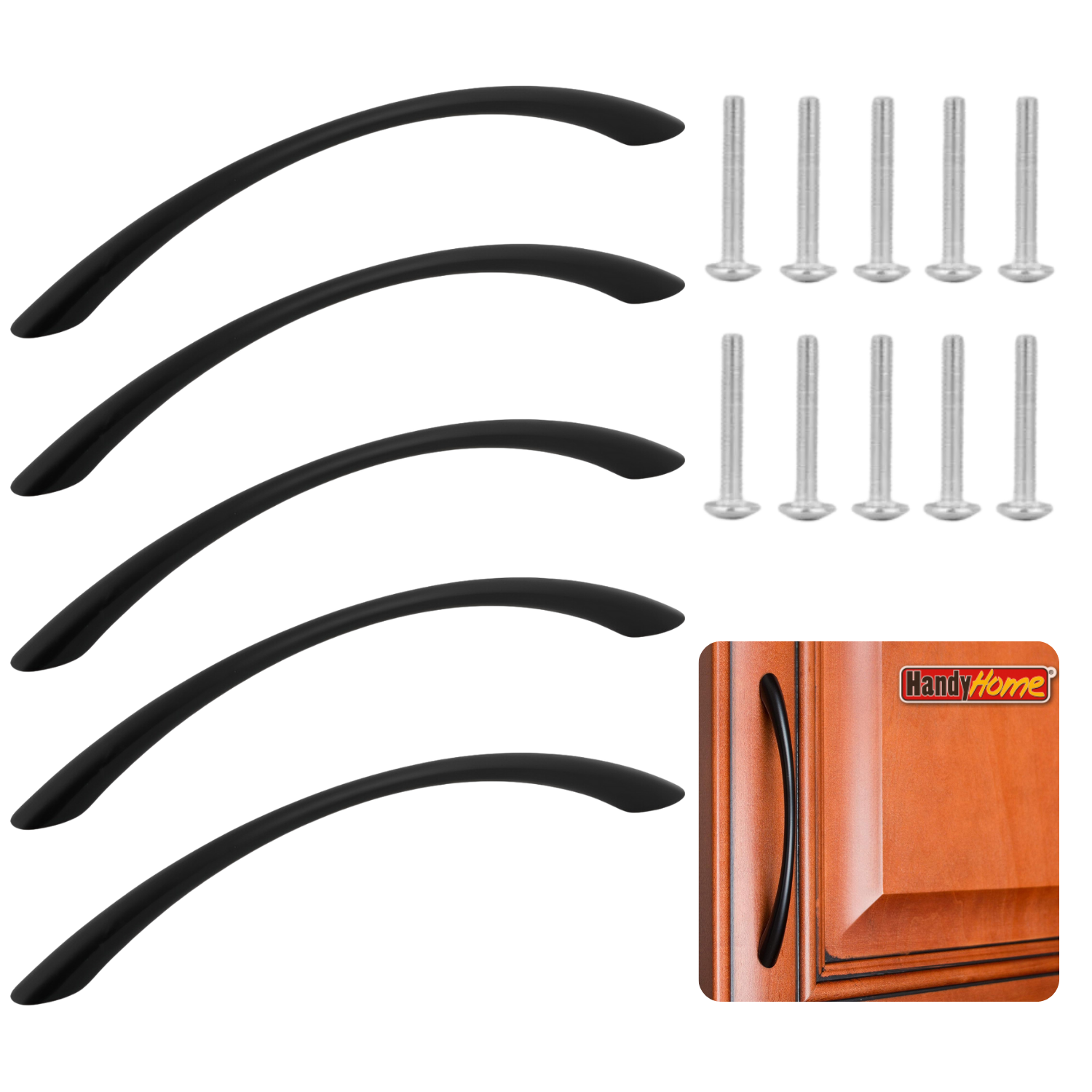 Jaladera Roma Handy Home 96 mm Negro Mate