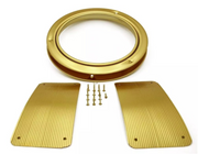 Mirilla De Aluminio Latón Brillante 30 cm Con Placa Para Puerta De Cocina