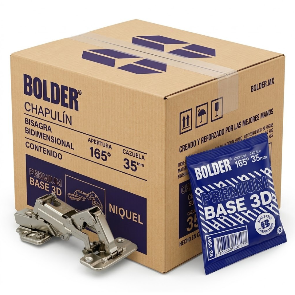 Bisagra Bidimensional Chapulín 165° Cierre Suave Base 3D Con Tornillos
