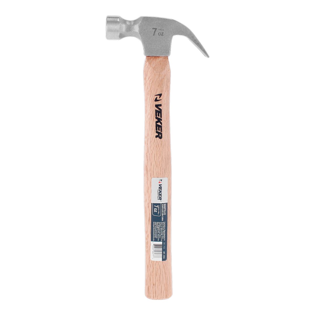 Martillo Pulido 7oz (198 gr) Uña Curva Mango Madera Veker 12314